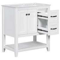 30" Bathroom Vanity with/without Ceramic Sink Top, Vanity Cabinet with ...